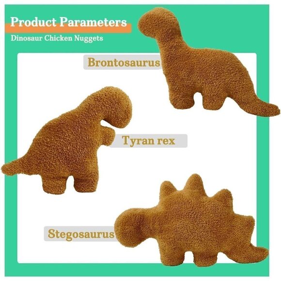 Stegosaurus  Dino Chicken Nugget Plush Pillow Toy for Kids - Picture 6 of 6